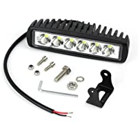 Justech Foco LED 12V Barra de Luz 18W LED de Trabajo 6 LED Luz Antiniebla Impermeable IP67 para 12V 24V SUV Remolque…